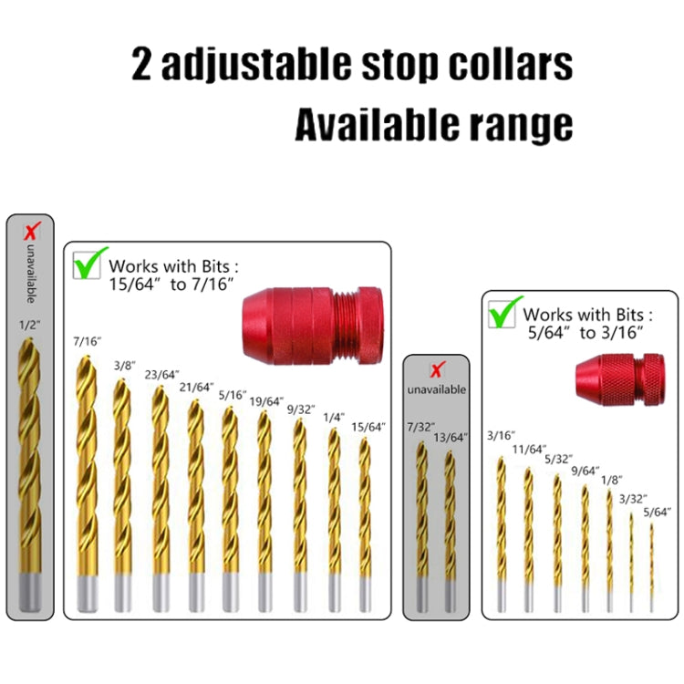 Adjustable Bit Stop Locator Drilling Aid Tool, Type 2-5, Type 6-11