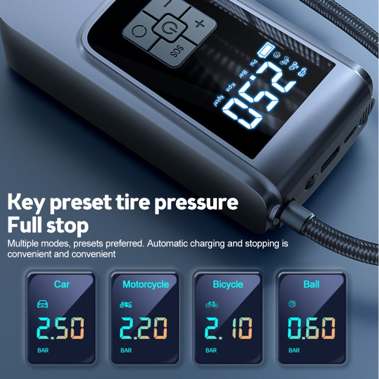 150psi Air Pump Intelligent Digital Display Car Bicycle Ball Electric Pump Cylinder, SUITU ST-9624A Wired, SUITU ST-9624B Wireless+USB, SUITU ST-9624C Wireless+DC+USB