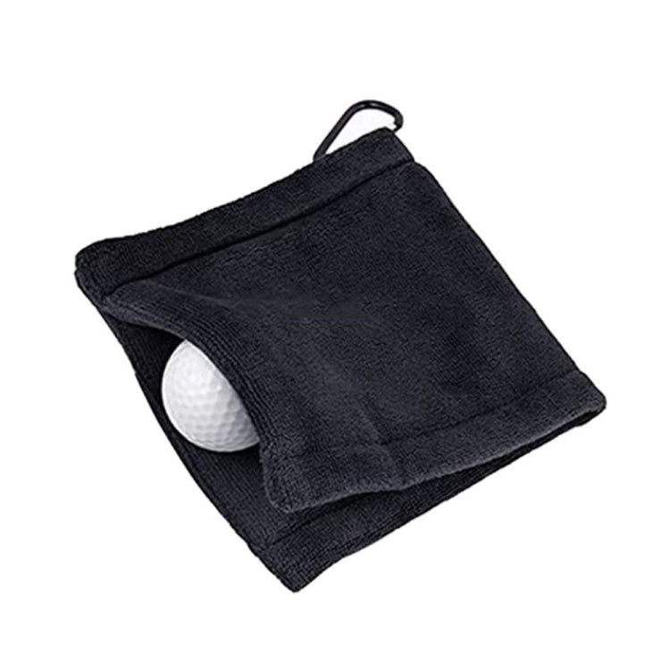 Microfiber Fleece Lining GOLF Ball Cleaning Towel with Carabiner Hook, Cleaning Towel Grey, Cleaning Towel Black – Durable Build, Easy to Use Cleaning Towel Black Black