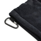 Microfiber Fleece Lining GOLF Ball Cleaning Towel with Carabiner Hook, Cleaning Towel Grey, Cleaning Towel Black