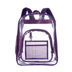 PVC Transparent Waterproof Backpack Student School Bag, Large Purple, Large Light Grey, Large Black, Small Pink, Small Black, Small Gray, Candy Color Black Large Purple
