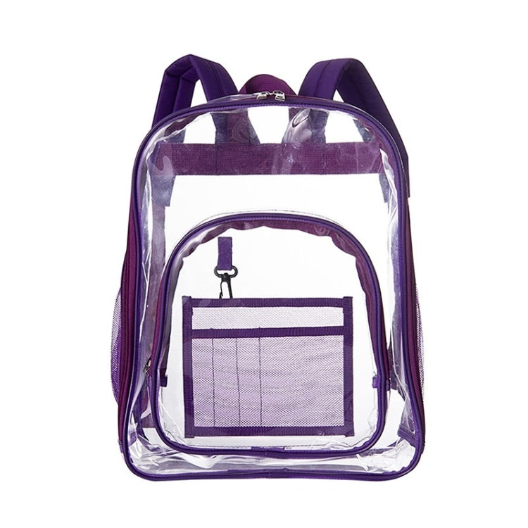 PVC Transparent Waterproof Backpack Student School Bag, Large Purple, Large Light Grey, Large Black, Small Pink, Small Black, Small Gray, Candy Color Black Large Purple