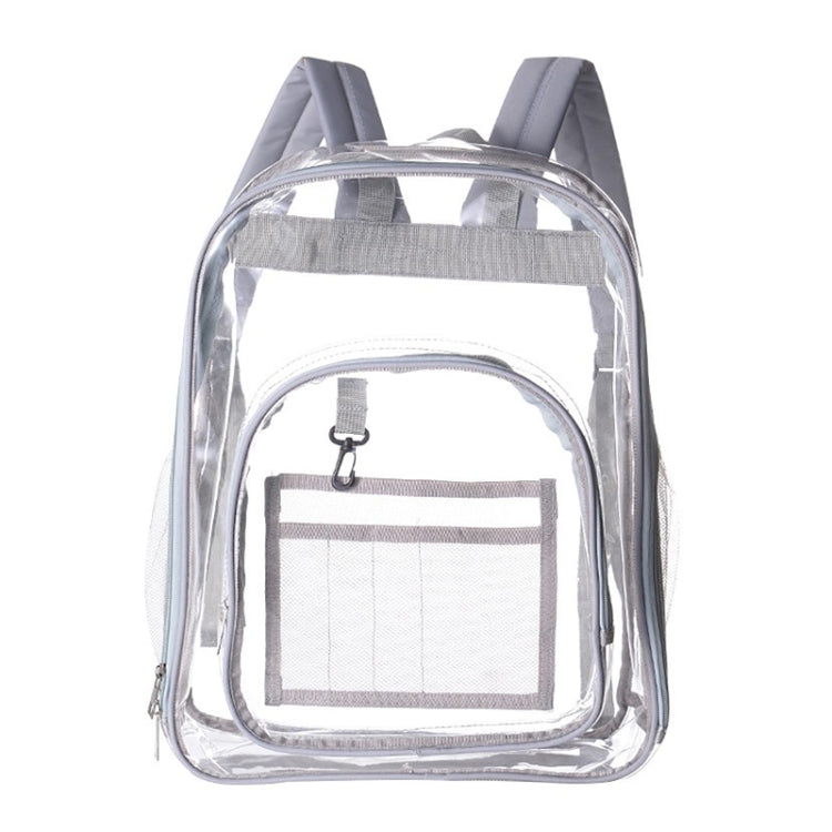 PVC Transparent Waterproof Backpack Student School Bag, Large Purple, Large Light Grey, Large Black, Small Pink, Small Black, Small Gray, Candy Color Black – Waterproof, Wear-resistant Large Light Grey