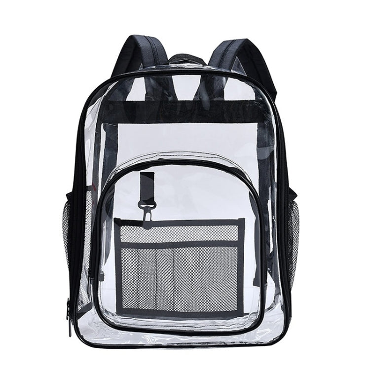 PVC Transparent Waterproof Backpack Student School Bag, Large Purple, Large Light Grey, Large Black, Small Pink, Small Black, Small Gray, Candy Color Black – Waterproof, Wear-resistant Large Black