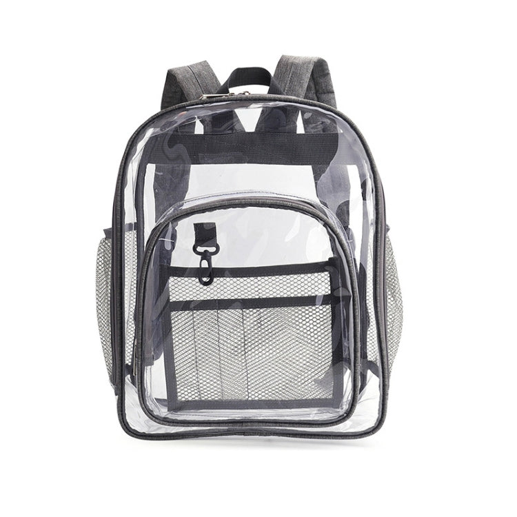 PVC Transparent Waterproof Backpack Student School Bag, Large Purple, Large Light Grey, Large Black, Small Pink, Small Black, Small Gray, Candy Color Black – Waterproof, Wear-resistant Small Gray