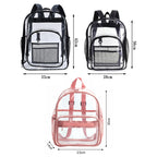 PVC Transparent Waterproof Backpack Student School Bag, Large Purple, Large Light Grey, Large Black, Small Pink, Small Black, Small Gray, Candy Color Black