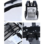 PVC Transparent Waterproof Backpack Student School Bag, Large Purple, Large Light Grey, Large Black, Small Pink, Small Black, Small Gray, Candy Color Black