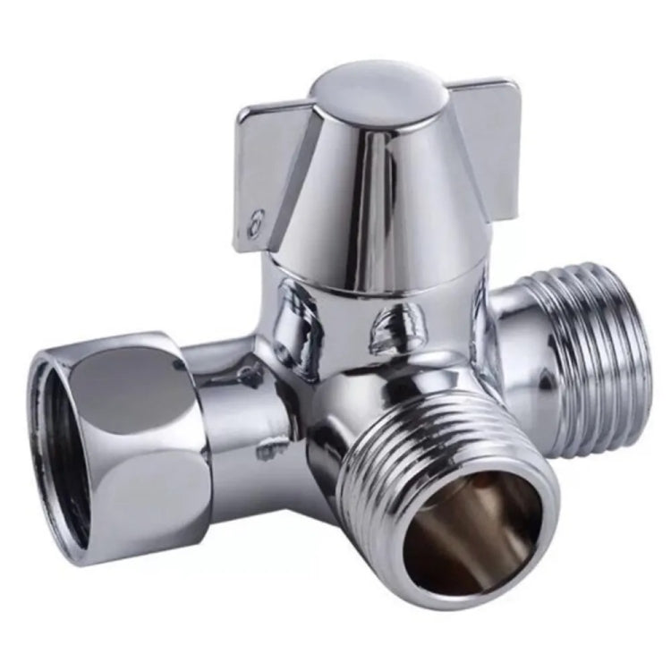 Double Handle Brass 3 Way Shower Arm Diverter Valve Hand Held Showerhead Shower Splitter, Brass – Electroplating Brass