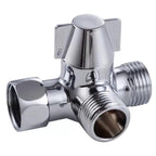 Double Handle Brass 3 Way Shower Arm Diverter Valve Hand Held Showerhead Shower Splitter, Brass – Electroplating Brass