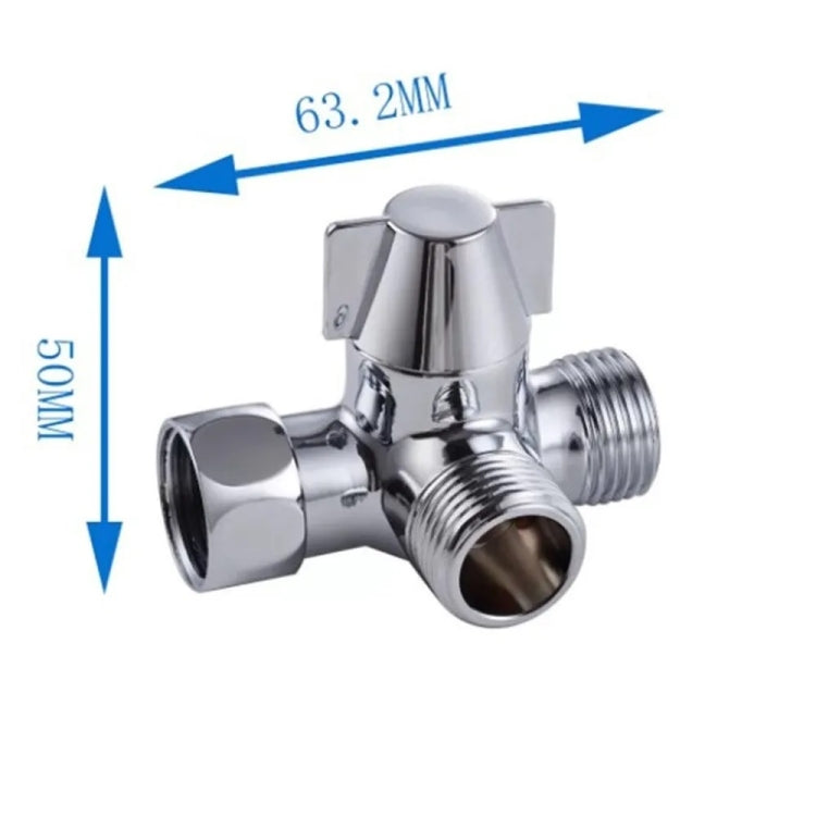 Double Handle Brass 3 Way Shower Arm Diverter Valve Hand Held Showerhead Shower Splitter, Brass – Electroplating
