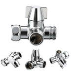 Double Handle Brass 3 Way Shower Arm Diverter Valve Hand Held Showerhead Shower Splitter, Brass – Electroplating