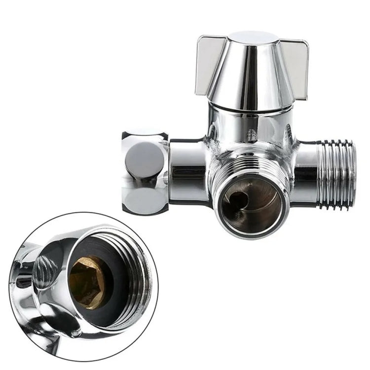 Double Handle Brass 3 Way Shower Arm Diverter Valve Hand Held Showerhead Shower Splitter, Brass – Electroplating