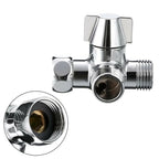 Double Handle Brass 3 Way Shower Arm Diverter Valve Hand Held Showerhead Shower Splitter, Brass – Electroplating