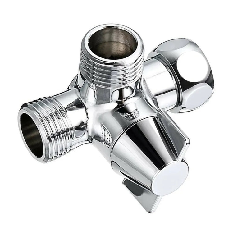 Double Handle Brass 3 Way Shower Arm Diverter Valve Hand Held Showerhead Shower Splitter, Brass – Electroplating