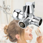 Double Handle Brass 3 Way Shower Arm Diverter Valve Hand Held Showerhead Shower Splitter, Brass – Electroplating