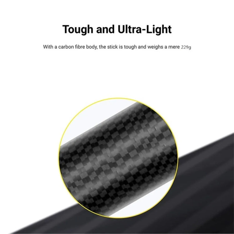Carbon Fiber Extended Monopod Invisible Selfie Stick For Insta360 / DJI Action / GoPro / Xiao Yi Sports Camera, 1.5m, 3m, 5m