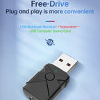 M137 5 in 1 Car USB Bluetooth 5.2 Receiver Transmitter, M137