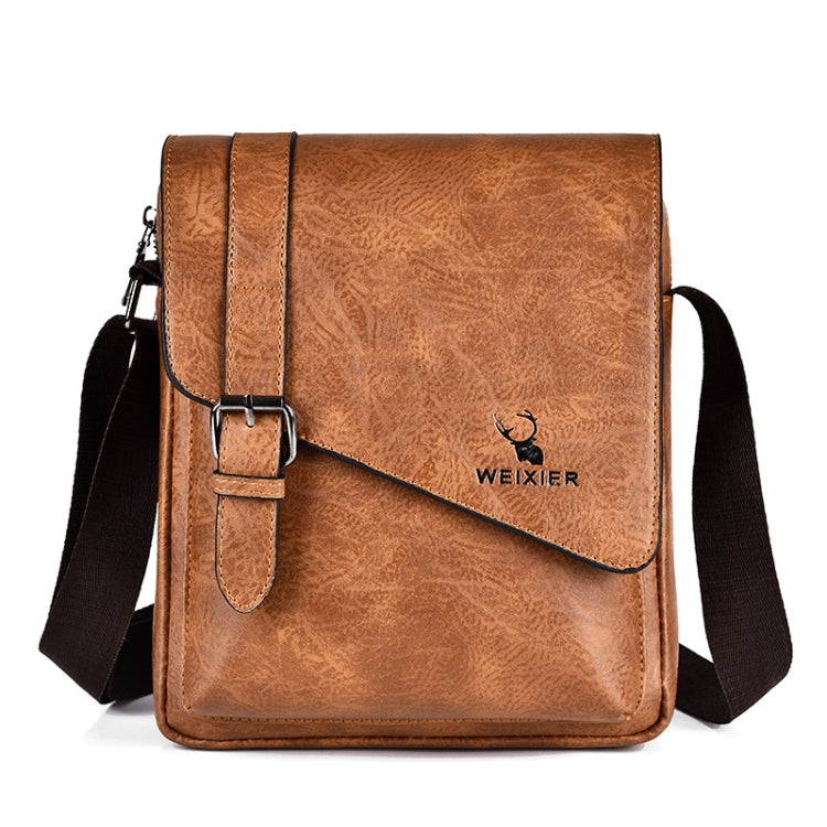 WEIXIER D266 Retro Crossbody Large Capacity Messenger Bag Shoulder Bag Tot Backpack – Wear-resistant Light Brown