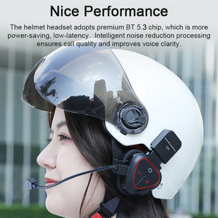 LX1 Motorcycle Half Helmet Waterproof Wireless 5.3 Bluetooth Headset, English – Waterproof, Bluetooth