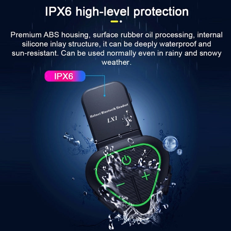 LX1 Motorcycle Half Helmet Waterproof Wireless 5.3 Bluetooth Headset, English – Waterproof, Bluetooth