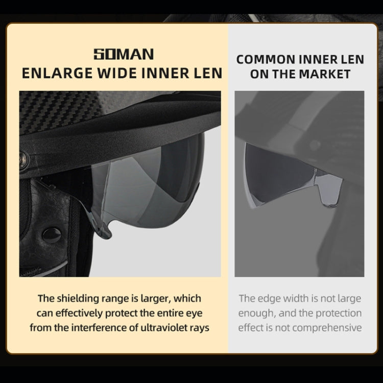 SOMAN Motorcycle Half Helmet Adjustable Helmet With Inner Mirror, M, L, XL, XXL – Durable Build, Easy to Use
