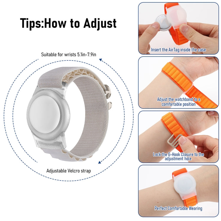 For AirTag 2nd Gen / AirTag 1st Gen Nylon Strap Wristband Anti-lost Tracker Protective Case