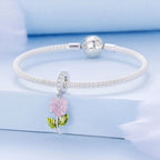 Sterling Silver Zircon Rose UV Color Changing Bead Accessory