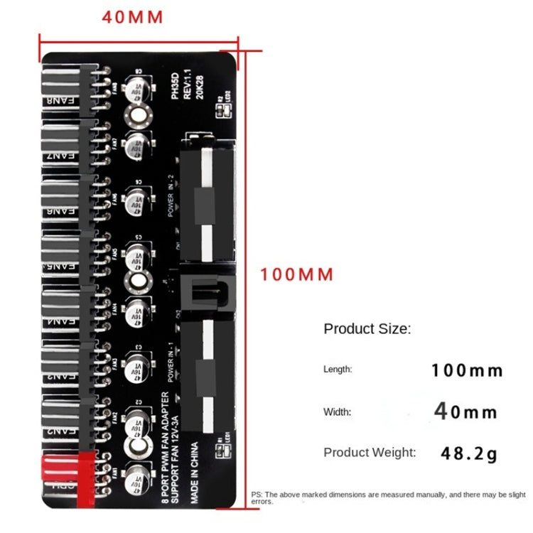 PWM Fan Hub Computer CPU Fan Extender, PH35D – TPU