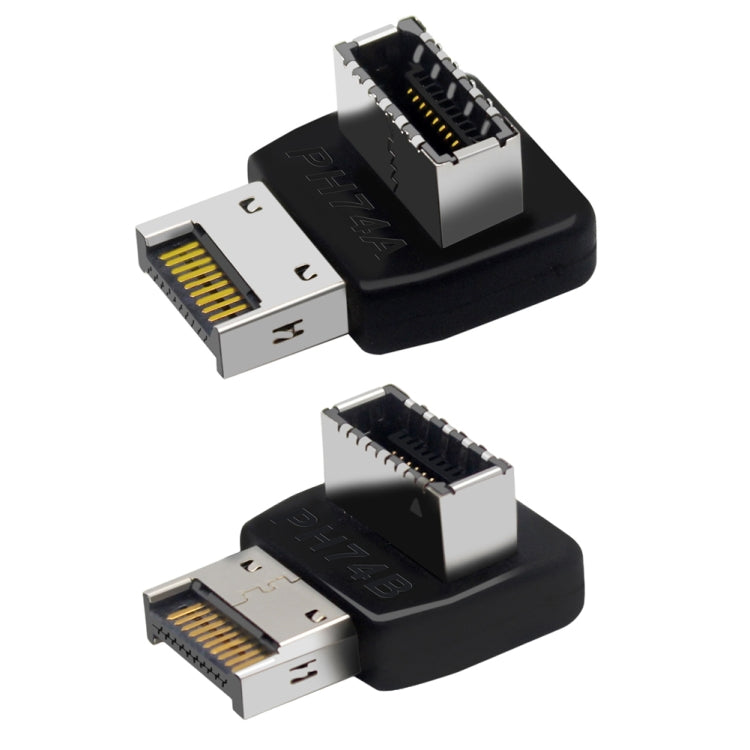 2pcs USB3.1 Type-E Computer Motherboard Interface 90 Degrees Elbow Front Type-C Adapter – Durable Build, Easy to Use
