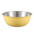 304 Stainless Steel Food Grade Dishes Bowl Kitchen Baking Stirring Bowl Vegetables Sandwood Basin, 19cm (Yellow), 22cm (Yellow), 24cm (Yellow), 19cm (White), 22cm (White), 24cm (White) 19cm (Yellow)