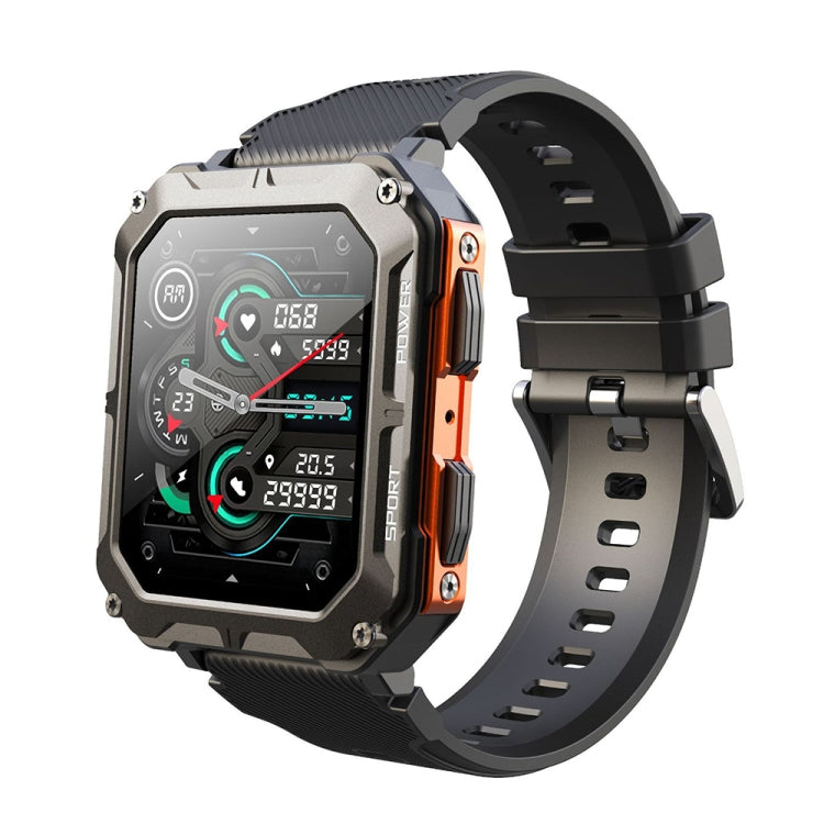 C20 Sports Watch – 1.83" Screen, IP68 Waterproof, Bluetooth Call Orange