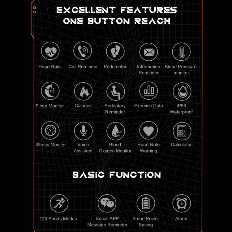 C20 Sports Watch – 1.83" Screen, IP68 Waterproof, Bluetooth Call