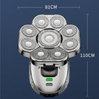 9 Knife Head Multifunctional USB Shaver Full Body Water Washing Shaver Men Hair Bald, 6 In 1