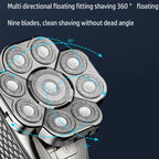 9 Knife Head Multifunctional USB Shaver Full Body Water Washing Shaver Men Hair Bald, 6 In 1