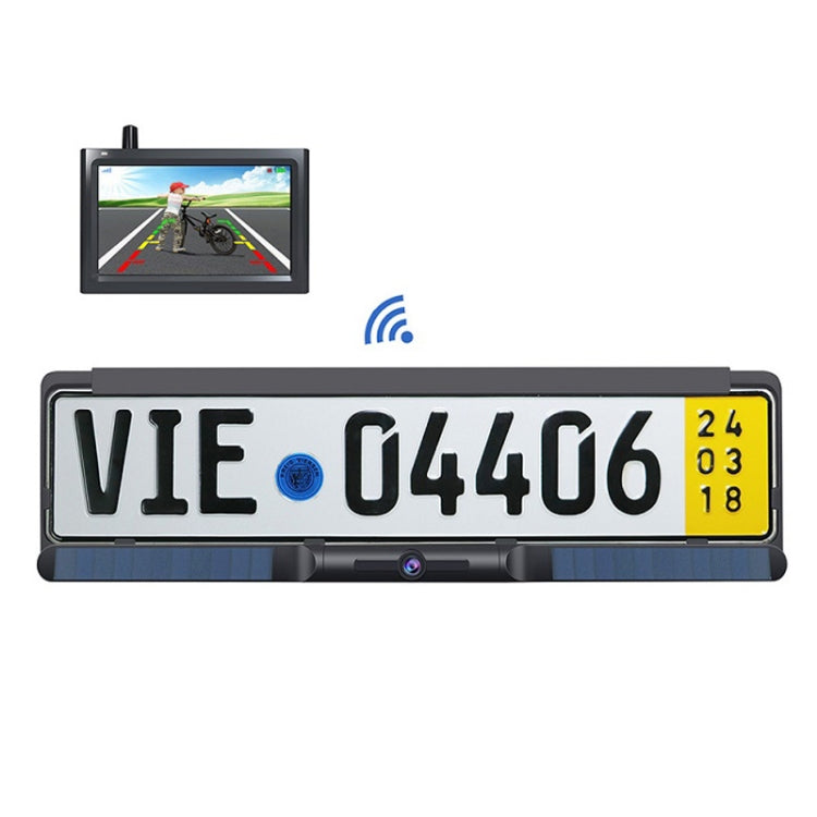 Solar Integrated License Plate Frame Vehicle Camera Wireless Reversing Display, RC03 RC03