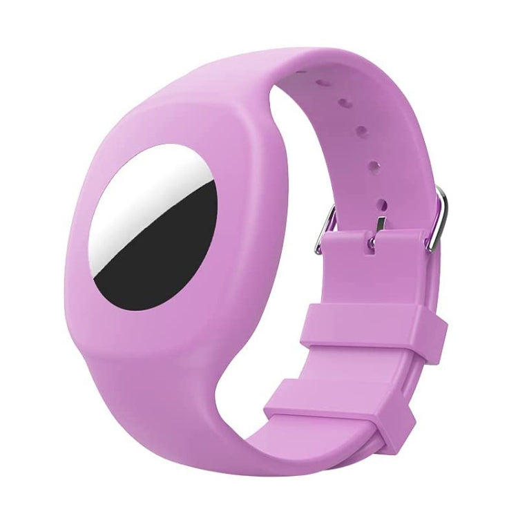 For AirTag 2nd Gen / AirTag 1st Gen Silicone Children Watch Band Protective Case Purple