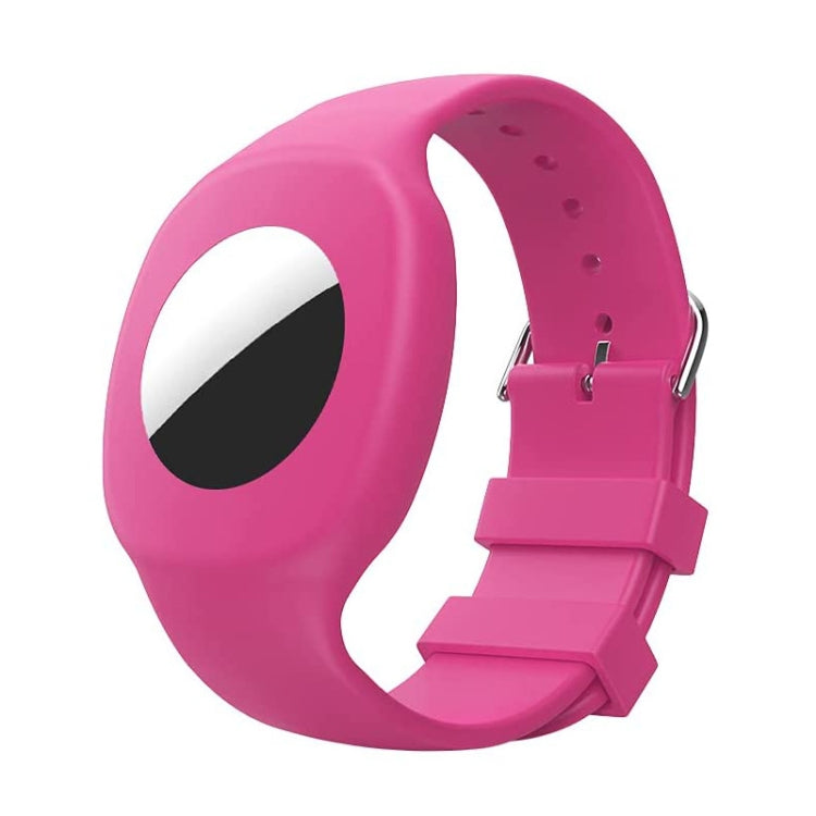 For AirTag 2nd Gen / AirTag 1st Gen Silicone Children Watch Band Protective Case Rose Red