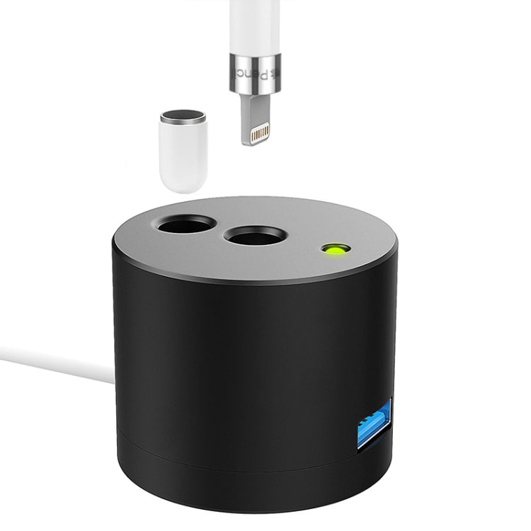 For Apple Pencil 1 USB Charging Adapter Metal Base With LED Indicator,... A48 Black