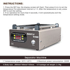 BAKU BA-948E Mobile Phone Liquid Crystal Separation Machine Flat Display Separator Heating Board, BA-948E 110V, BA-948E 220V