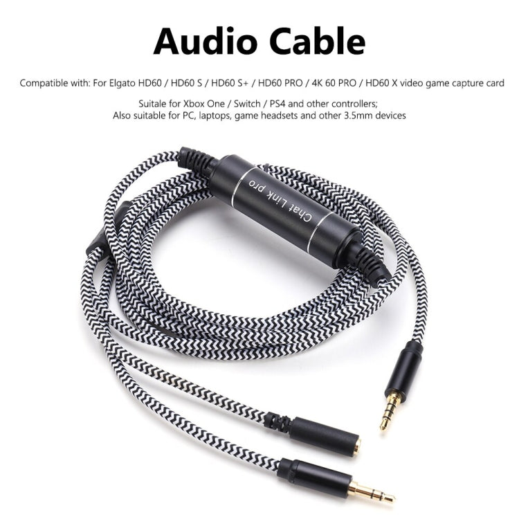 For HD60 S+ Chat Link Pro Mobile Game Projection Cable Voice Party Live Recording Audio Cable, ZS0248 Black