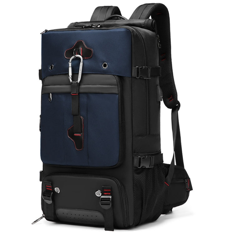 Multifunctional Large-capacity Waterproof Outdoor Mountaineering Backpack with USB Port Blue