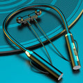 Wireless Hanging Neck Long Battery Life Sports Binaural Bluetooth Headset Black OPP Bag