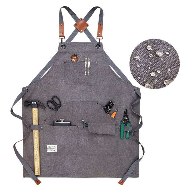 Carpentry Electrician Garden Heavy Canvas Workwear Apron, Black Gray, Black, Army Green, Khaki, Blue, Camel, Belt Black Gray, Belt Black, Belt Army Green, Belt Khaki, Belt Blue, Belt Camel – Wear-resistant Black Gray