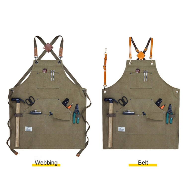 Carpentry Electrician Garden Heavy Canvas Workwear Apron, Black Gray, Black, Army Green, Khaki, Blue, Camel, Belt Black Gray, Belt Black, Belt Army Green, Belt Khaki, Belt Blue, Belt Camel – Wear-resistant