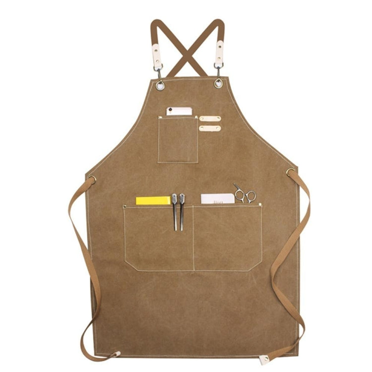 Floral Milk Tea Baking Workwear Apron Camel