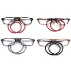 Portable Magnetic Hanging Neck Retractable Reading Glasses, +250, +275, +300, +325, +350