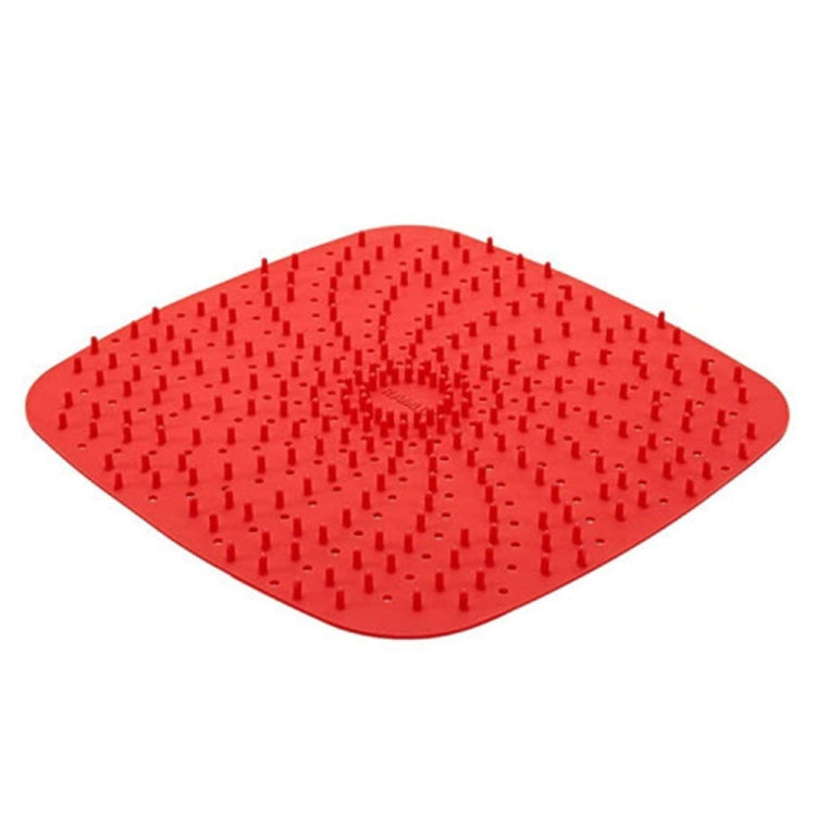Air Fryer Reusable Silicone Liner Mat Non-Stick Steamer Pad Kitchen Accessories, Square Red 20.2cm, Square Black 23cm Square Red 20.2cm