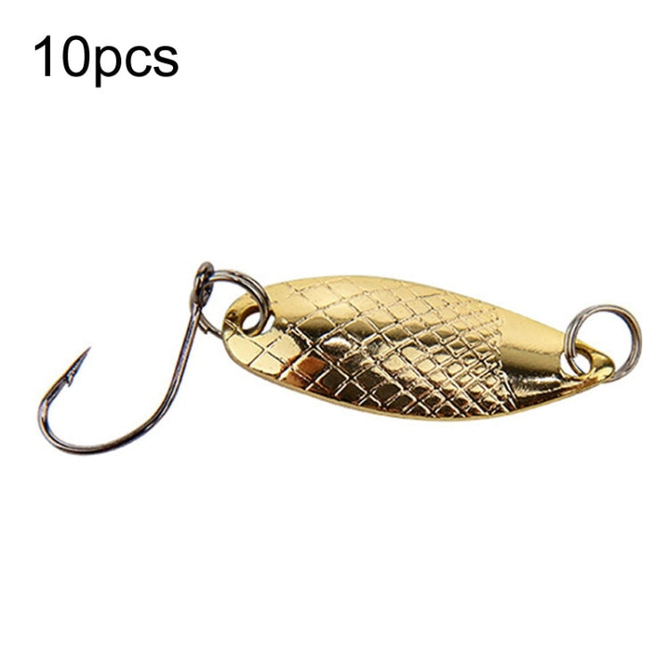 Single Hook Spoon Type Horse Mouth Melon Sequins False Lures Fishing Lures, 10pcs 5g, 10pcs 3.5g, 10pcs 2.5g, 10pcs 2g Mesh, 10pcs 2g Butterfly – Durable Build, Easy to Use 10pcs 2g Mesh Gold