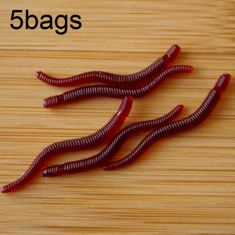 3.5cm Fishy Red Earthworm Fake Bait Luminous Fish Lure, 5bags 20pcs/bag, 5bags 50pcs/bag, 5bags 100pcs/bag, 5bags 200pcs/bag 5bags 20pcs bag Red