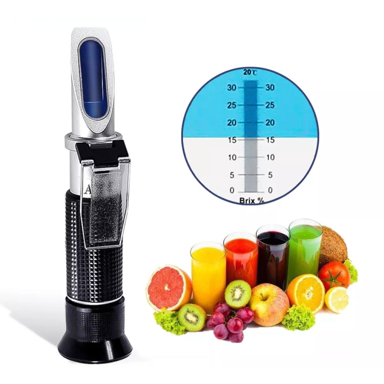 Handheld Refractometer Fruit Sugar Meter Brix Tester 0-32 Measuring Range, RF001BX With Plastic box RF001BX With Plastic box